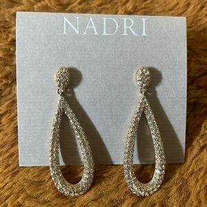 Nadri teardrop pave rhinestone earrings